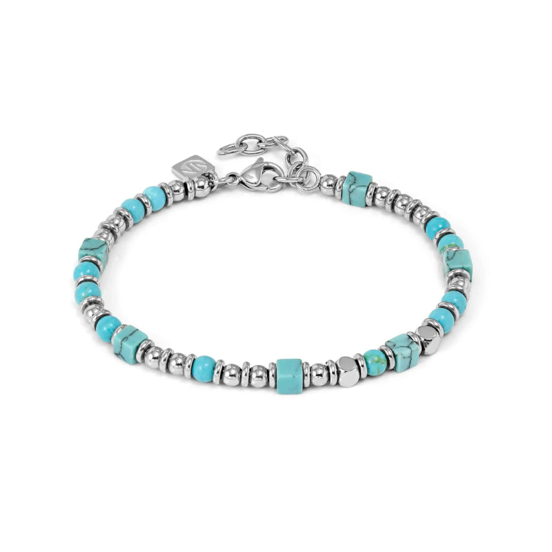 Nomination Instinctstyle Infinity Silver Bracelet with Colored Squared Stones