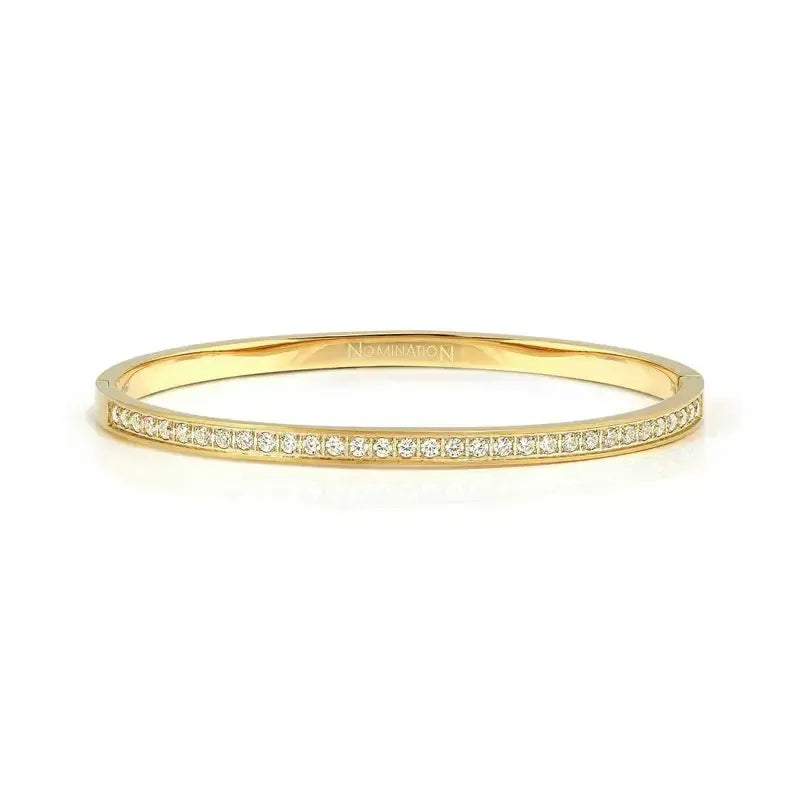 Nomination Pretty Bangles Gold Bracelet, White Heart Cubic Zirconia