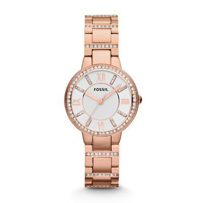 Fossil Virginia Rose Gold Stainless Steel Women Watch-ES3284