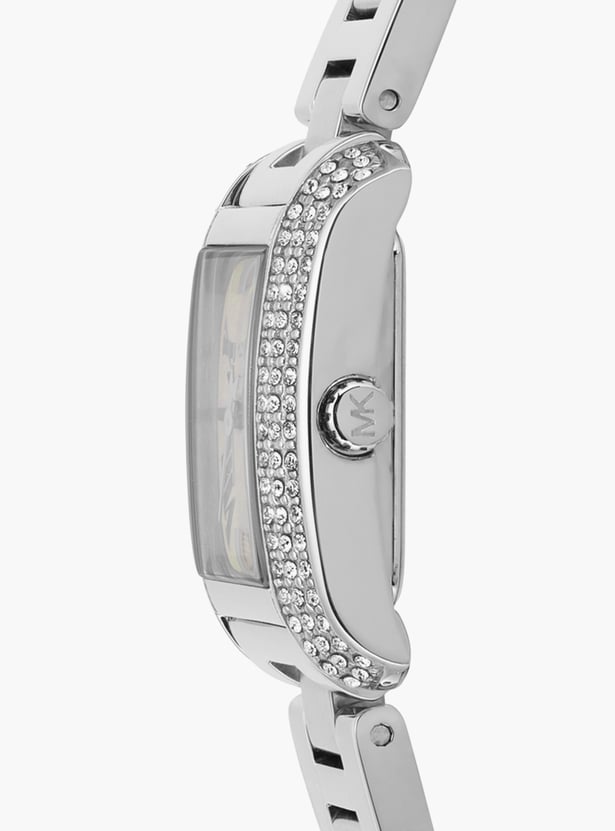 Michael Kors Emery Womens Silver Stainless Steel Strap Watch-MK7514SET