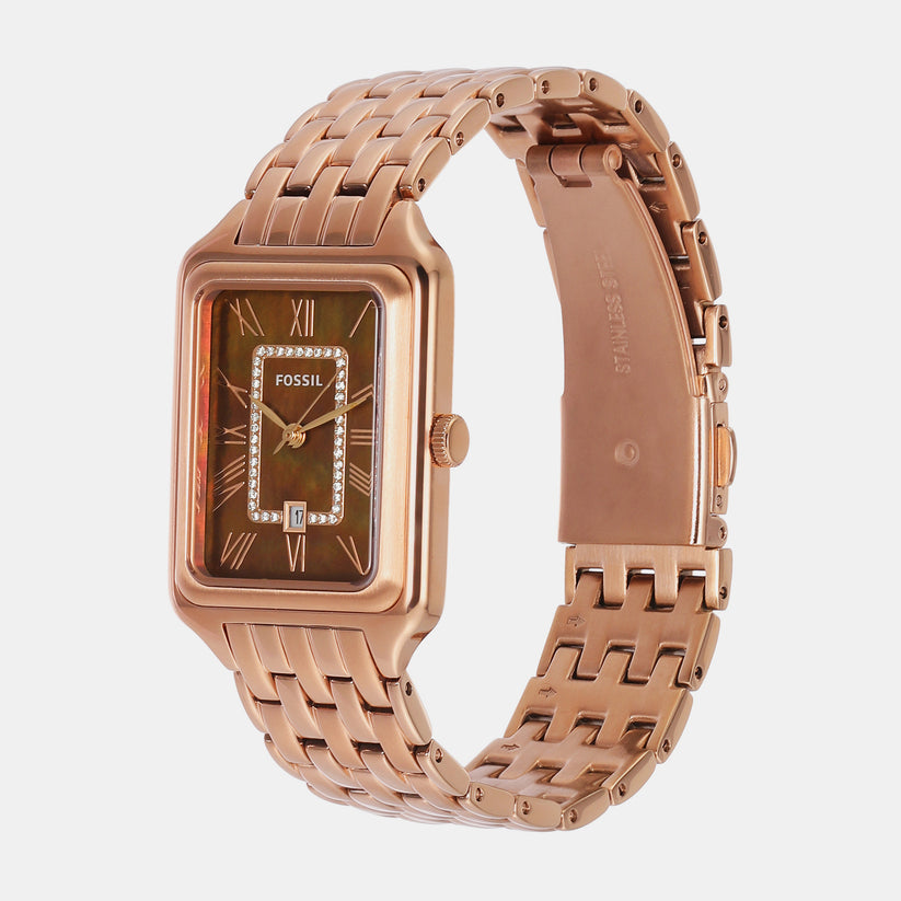 Fossil Raquel Womens Rose Gold Stainless Steel Watch-ES5323