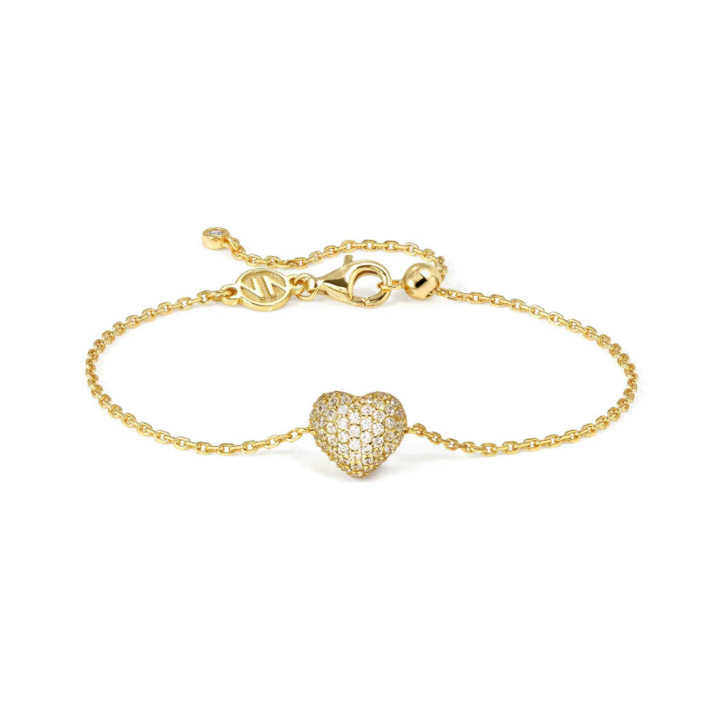 LIFEPOETRY BRACELET 242701/006 GOLD & WHITE CZ HEART PENDANT