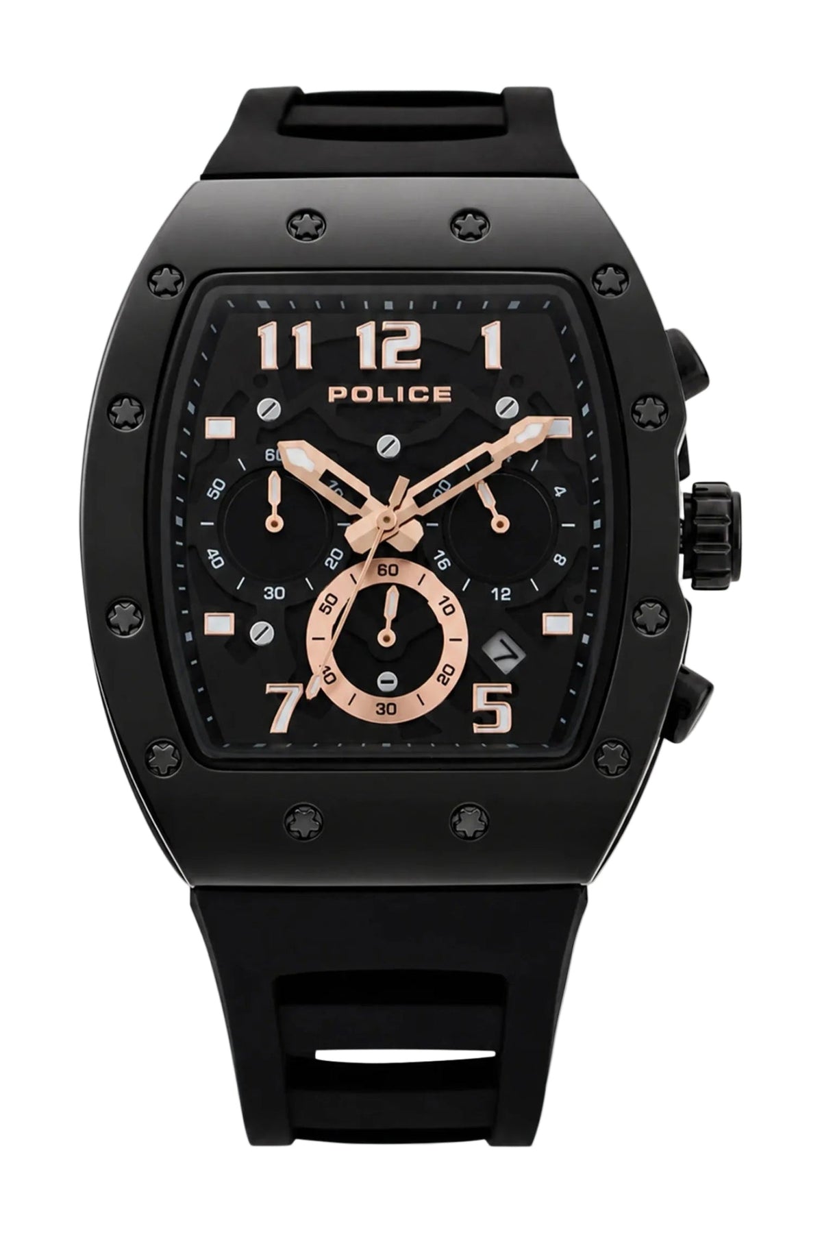 Police Mens Black Rubber Watch-PEWGQ2240102