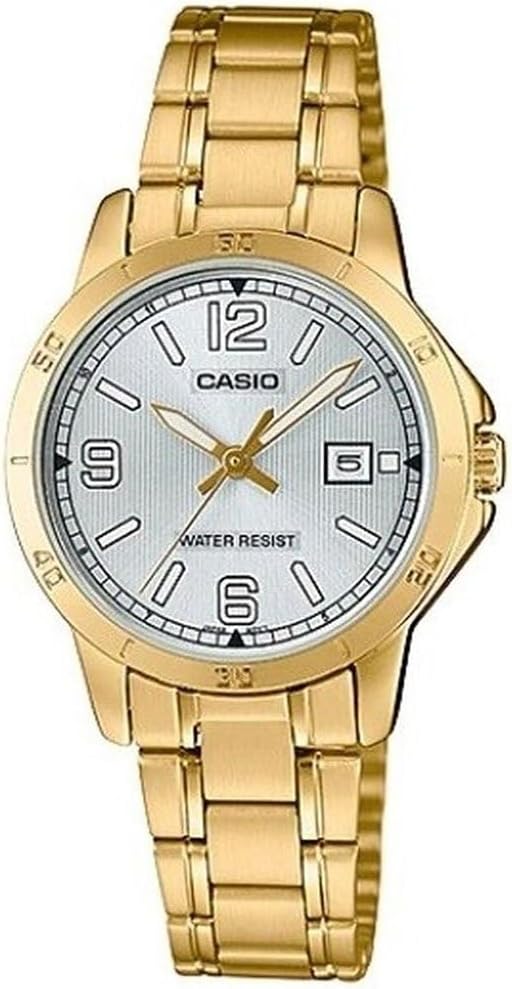 Casio - Womens Gold Stainless steel Strap Watch-LTP-V004G-7B2UDF