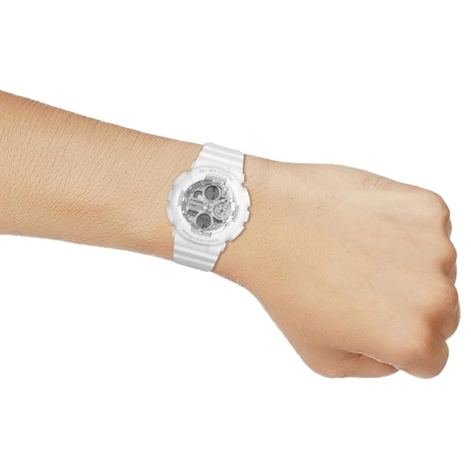 Casio G-Shock - Mens Rubber Strap White Analogue & Digital Watch - GMA-S140-7ADR