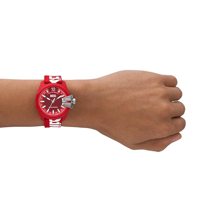 Diesel Baby Chief Mens Red Nylon Watch-DZ4619