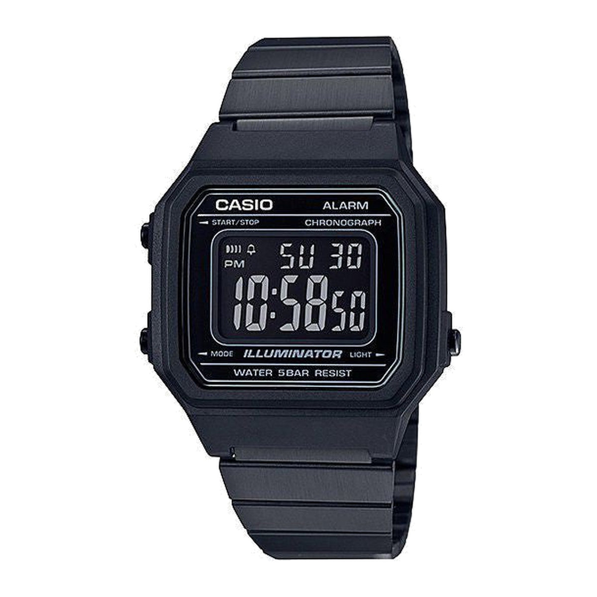 Casio Men's B650WB-1BDF Retro Digital Square Watch - Black