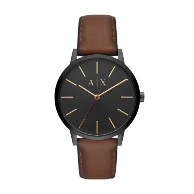 Armani Exchange Cayde Brown Leather Men Watch-AX2706
