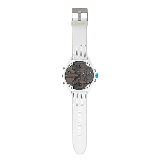 Diesel Mr. Daddy 2.0 White Leather/Silicone Men Watch-DZ7419
