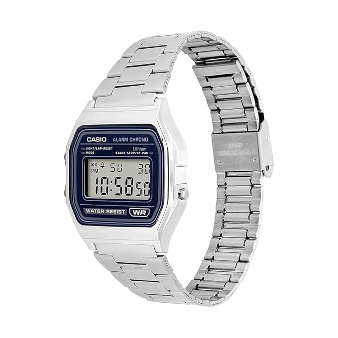 Casio A158WEA-2DF Retro Digital Watch - Blue Gradient Dial -Stainless Steel