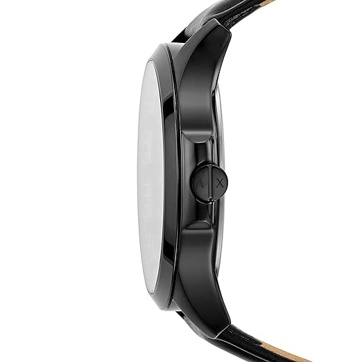 Armani Exchange Hampton Black Leather Watch - AX2411
