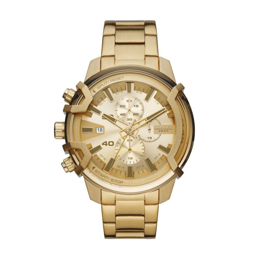 Diesel Griffed Mens Gold Stainless Steel Watch-DZ4573