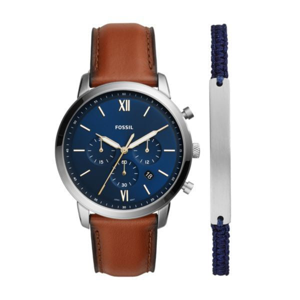 Fossil Neutra Chrono Brown Leather Watch - FS5708SET