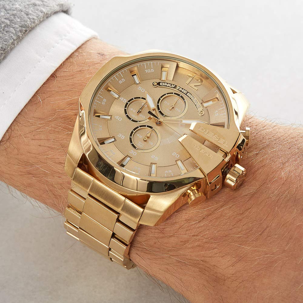 Diesel Mega Chief Gold Stainless Steel Men Watch-DZ4360