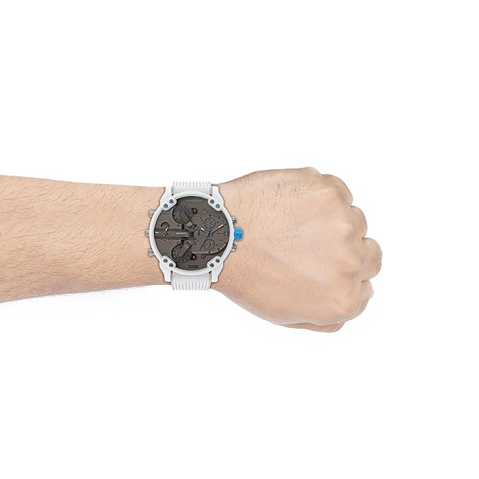 Diesel Mr. Daddy 2.0 White Leather/Silicone Men Watch-DZ7419