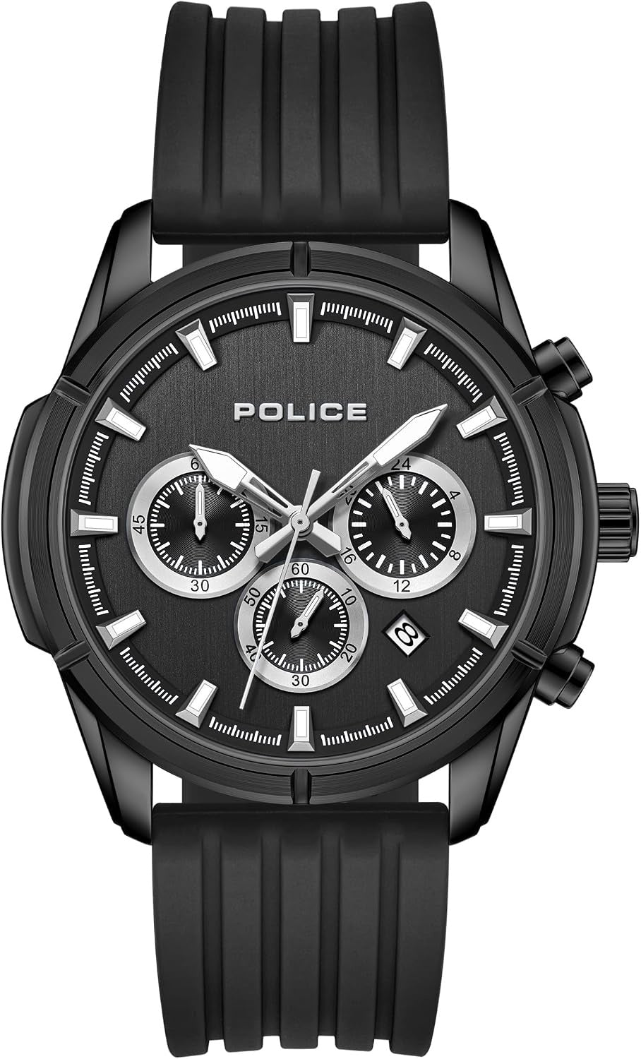 Police Mens Black Rubber Watch-PEWGO2241504