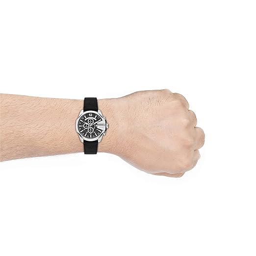 Diesel Mega Chief Mens Black Leather Watch-DZ4559