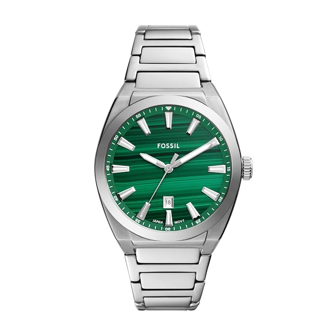 Fossil Everett Silver Stainless steel Mens Watch-FS6056