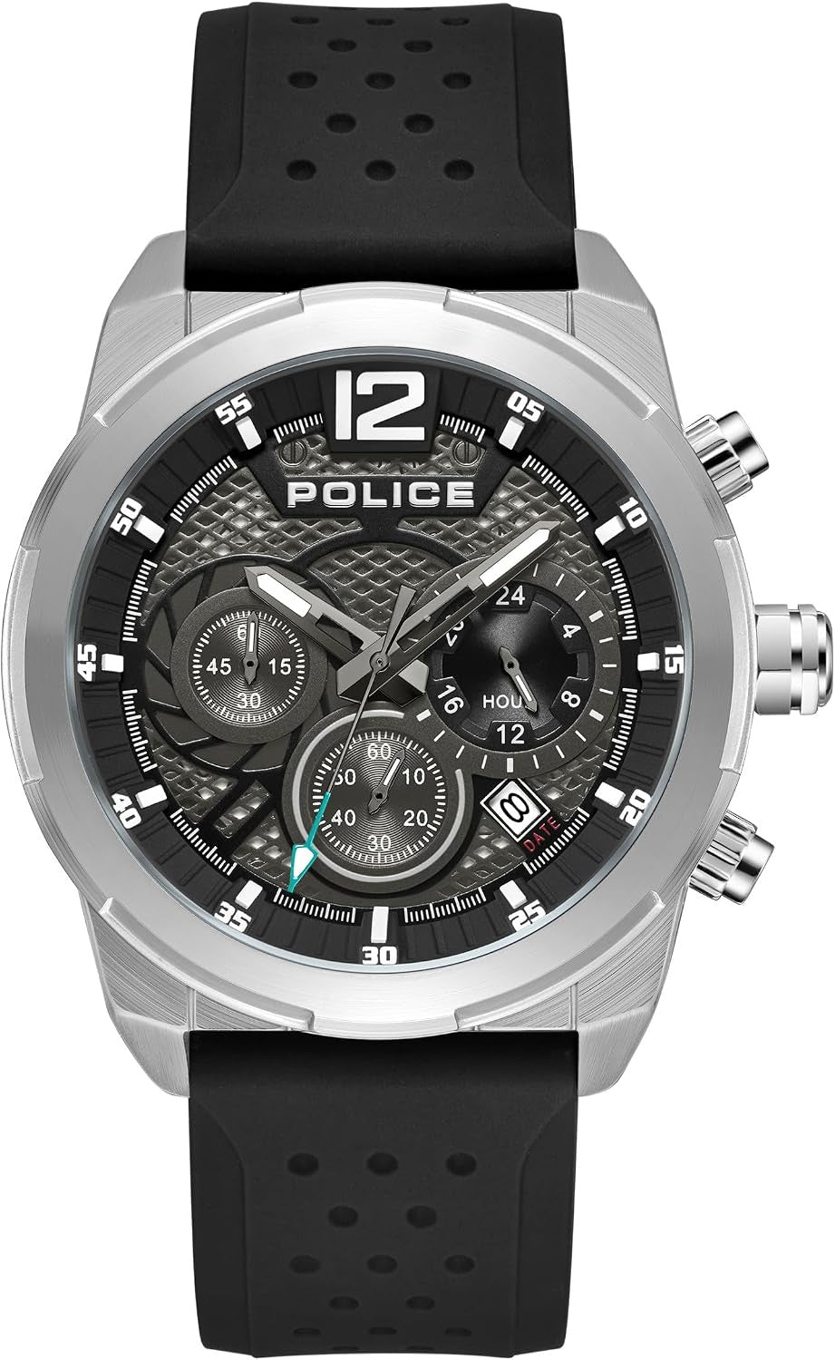 Police Mens Black Rubber Watch-PEWGO2241404