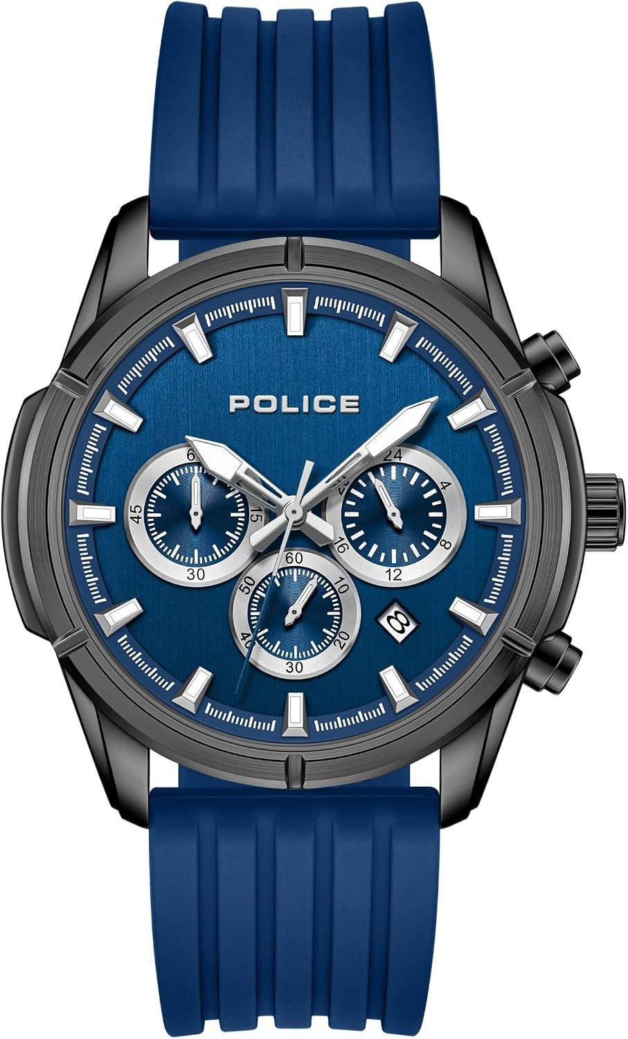 Police Mens Blue Rubber Watch-PEWGO2241505