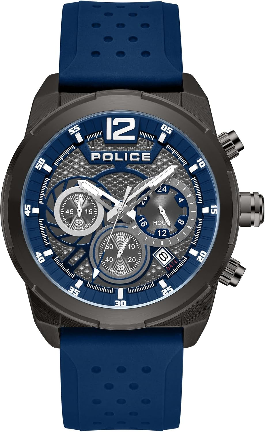 Police Mens Blue Rubber Watch-PEWGO2241405