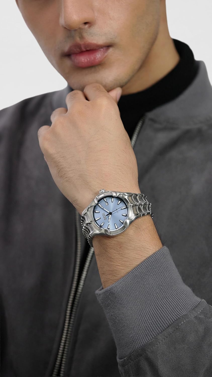 Diesel Vert Mens Silver Stainless Steel Watch-DZ2200