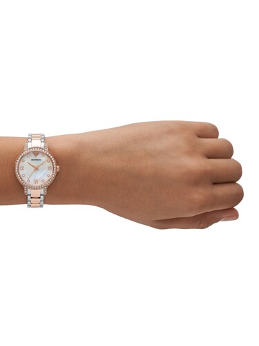 Armani Womens Rose Gold Stainless Steel Watch-AR11499