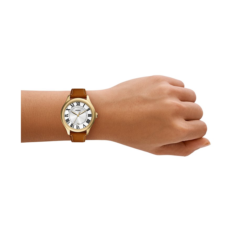 Fossil Gilmore Womens Brown Leather Strap Watch-ES5397