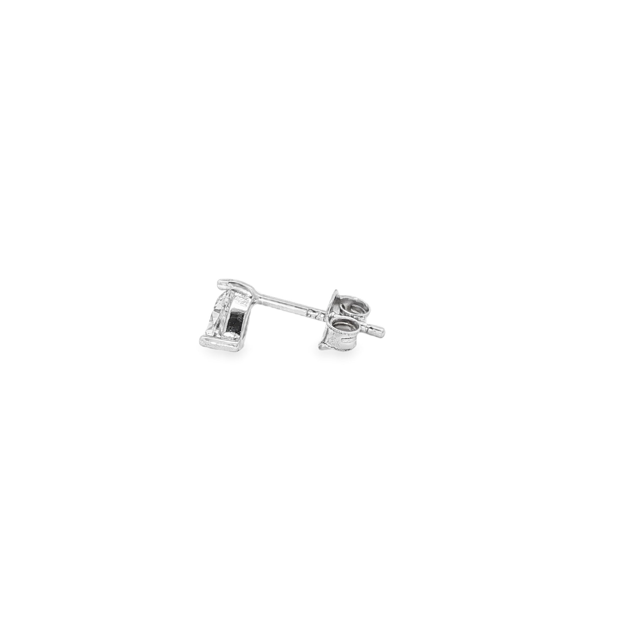 BWJ - 925 Sterling Silver Triangle Cut Cubic Stud Earrings