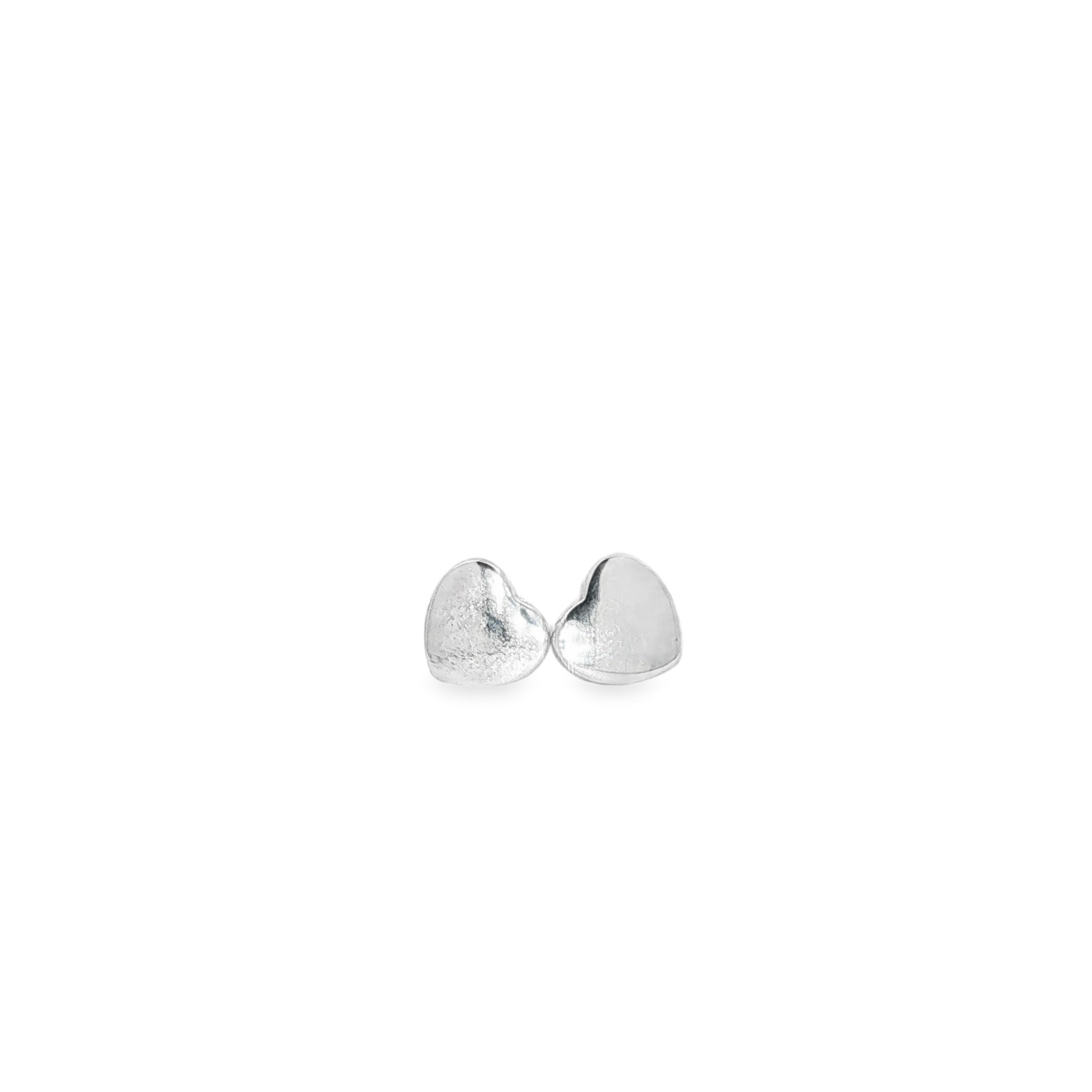 BWJ - 925 Sterling Silver Polished Heart Stud Earrings