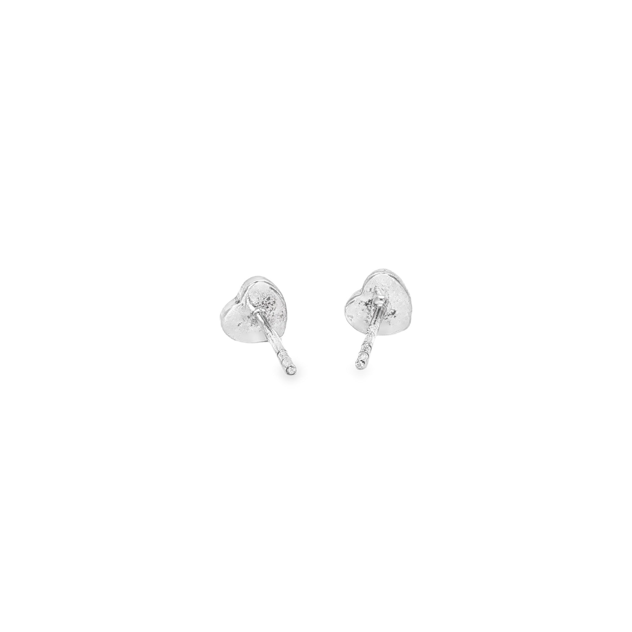 BWJ - 925 Sterling Silver Polished Heart Stud Earrings