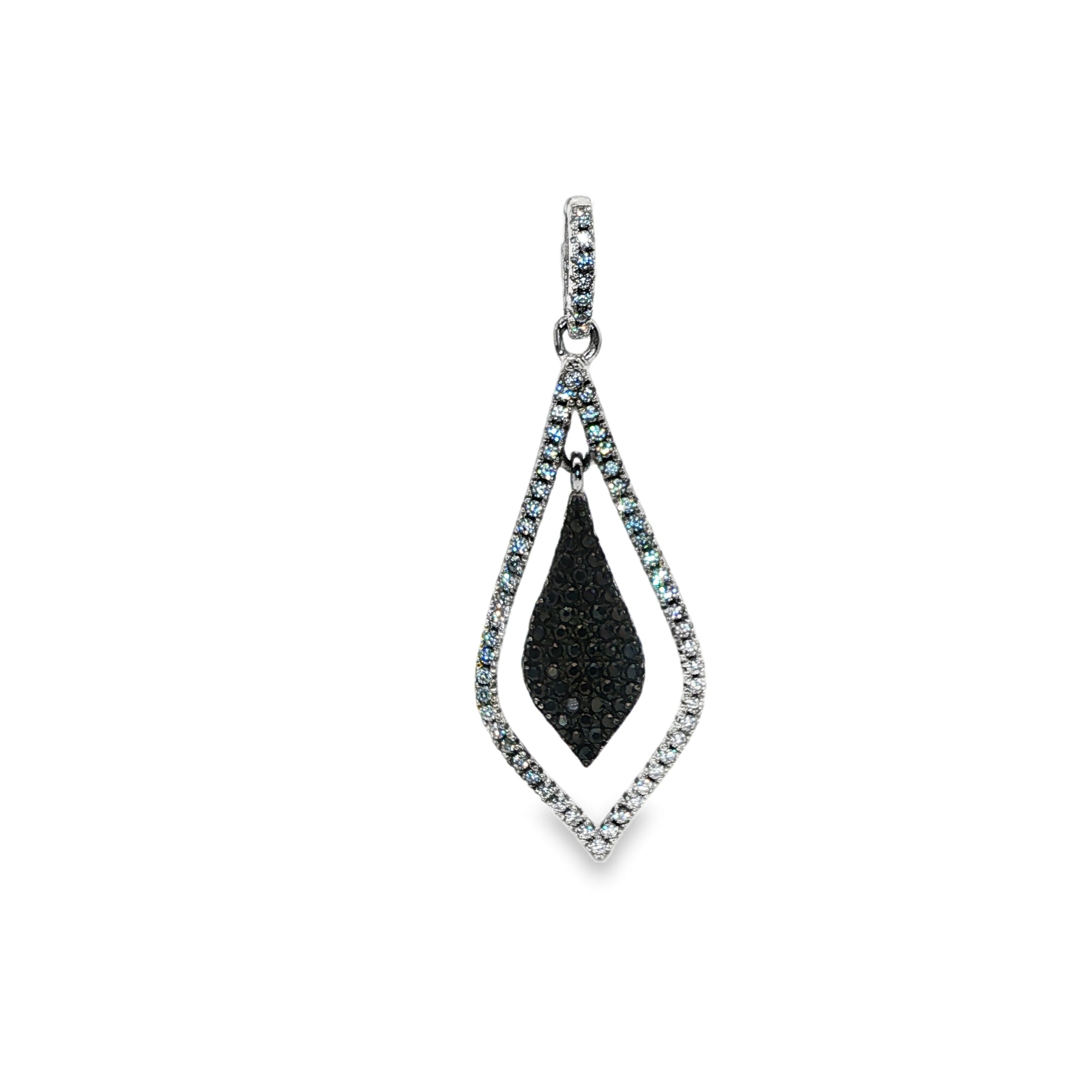 BWJ - 925 Sterling Silver Cubic Zirconia Teardrop Pendant