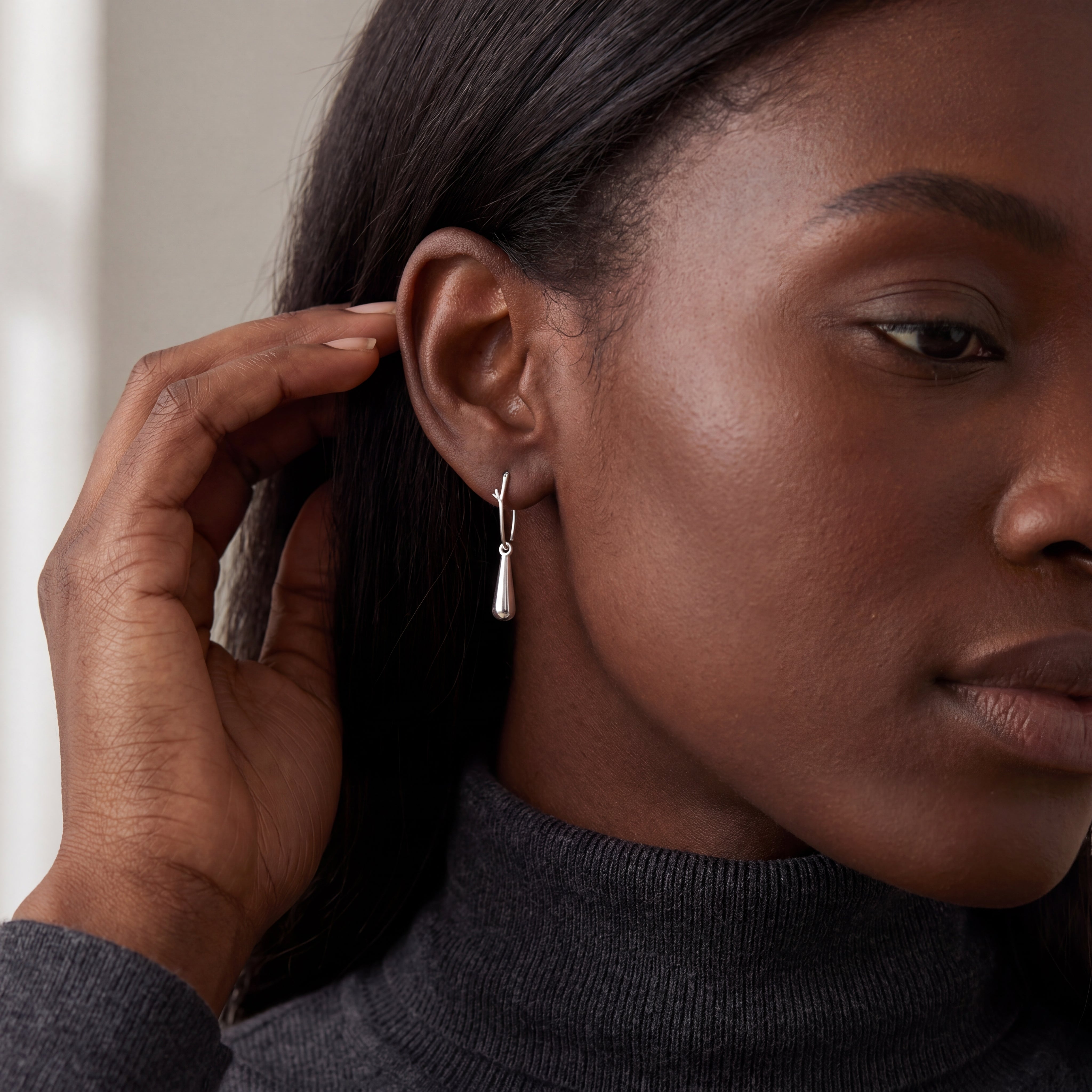 BWJ - 925 Sterling Silver Teardrop Drop Earrings