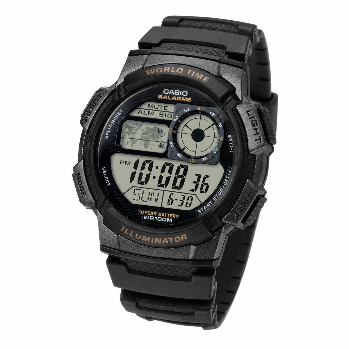 Casio Mens AE-1000W-1AVDF World Time Sports Digital Watch