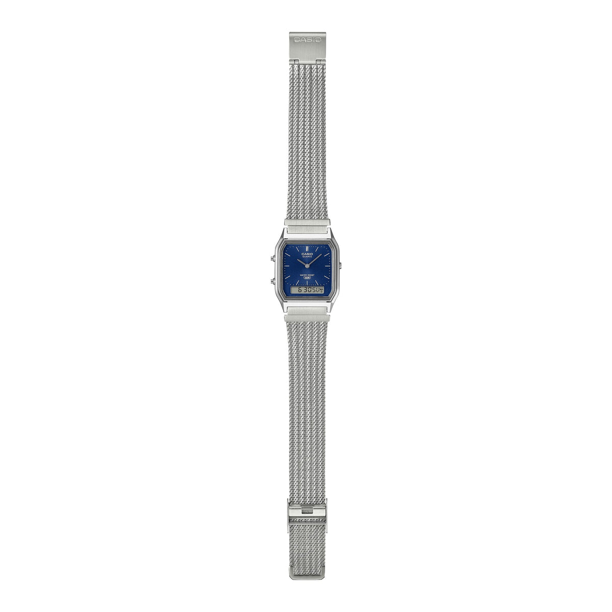 Casio Retro - Mens Metal Strap Silver Analogue & Digital Watch - AQ-230EM-2ADF
