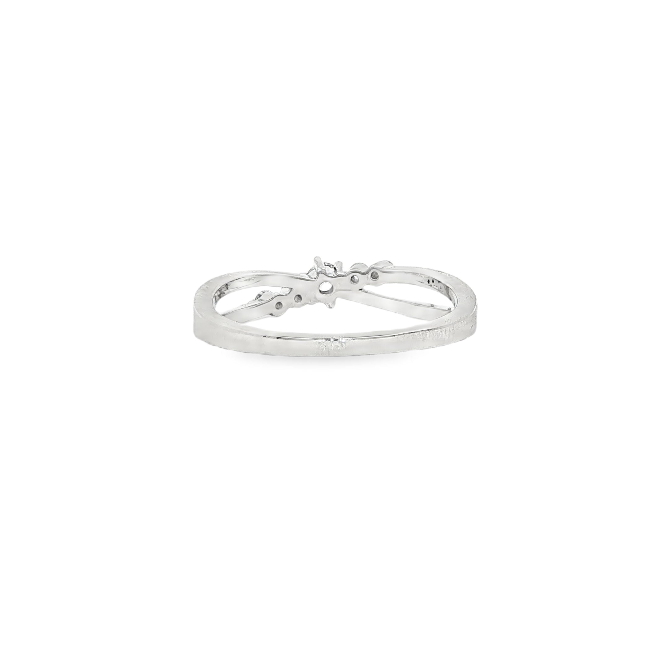 BWJ - 925 Sterling Silver Cubic Multistone Crossover Ring