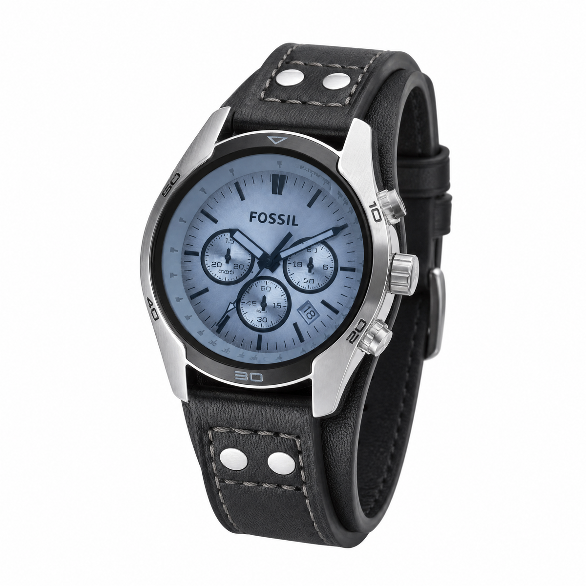 Fossil Coachman Black Leather Men Watch-CH2564