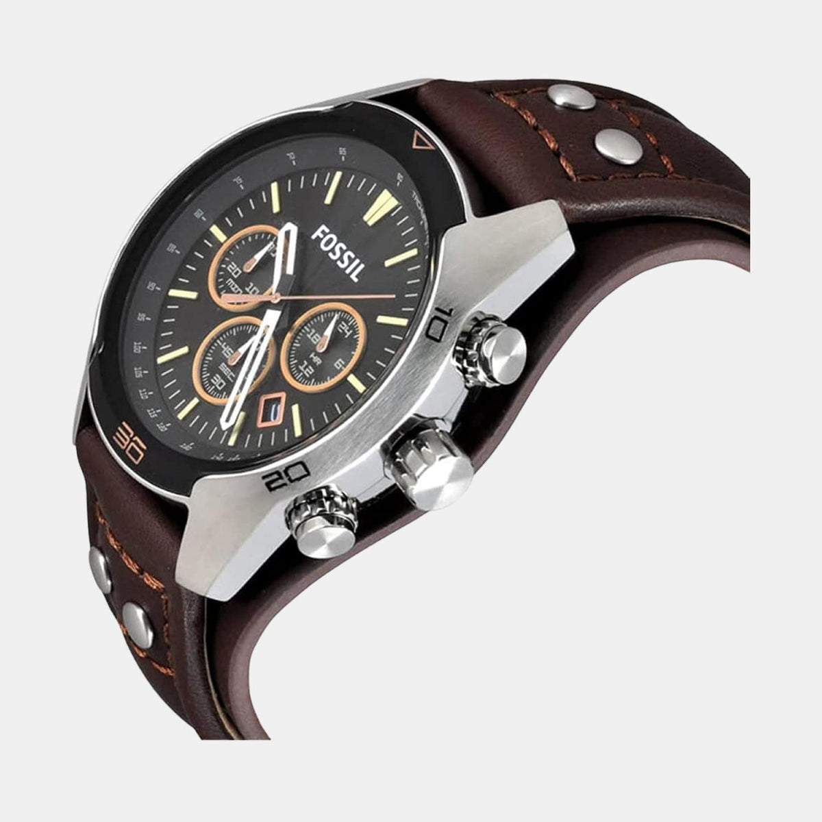 Fossil Coachman Brown Leather Men Watch-CH2891