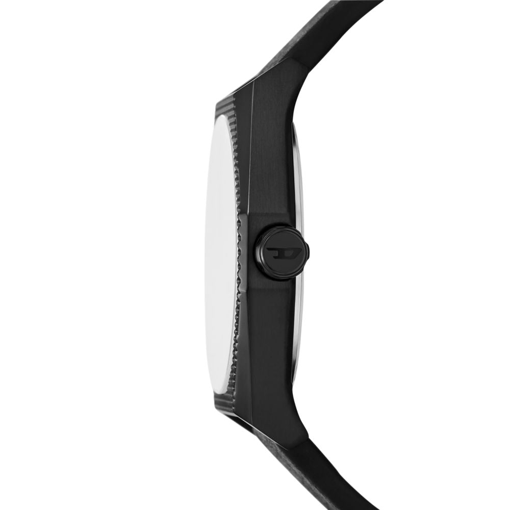 Diesel Scraper Mens Black Leather Strap Watch-DZ2210SET