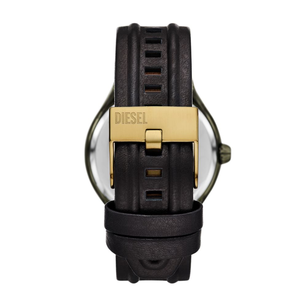 Diesel Streamline Mens Black Leather Strap Watch-DZ2218