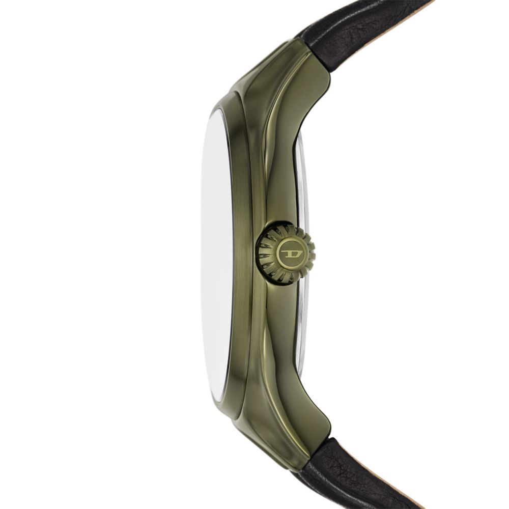 Diesel Streamline Mens Black Leather Strap Watch-DZ2218