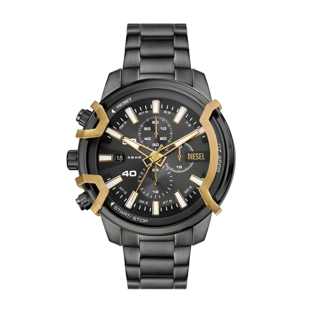 Diesel Griffed Mens Grey Stainless Steel Strap Watch-DZ4668