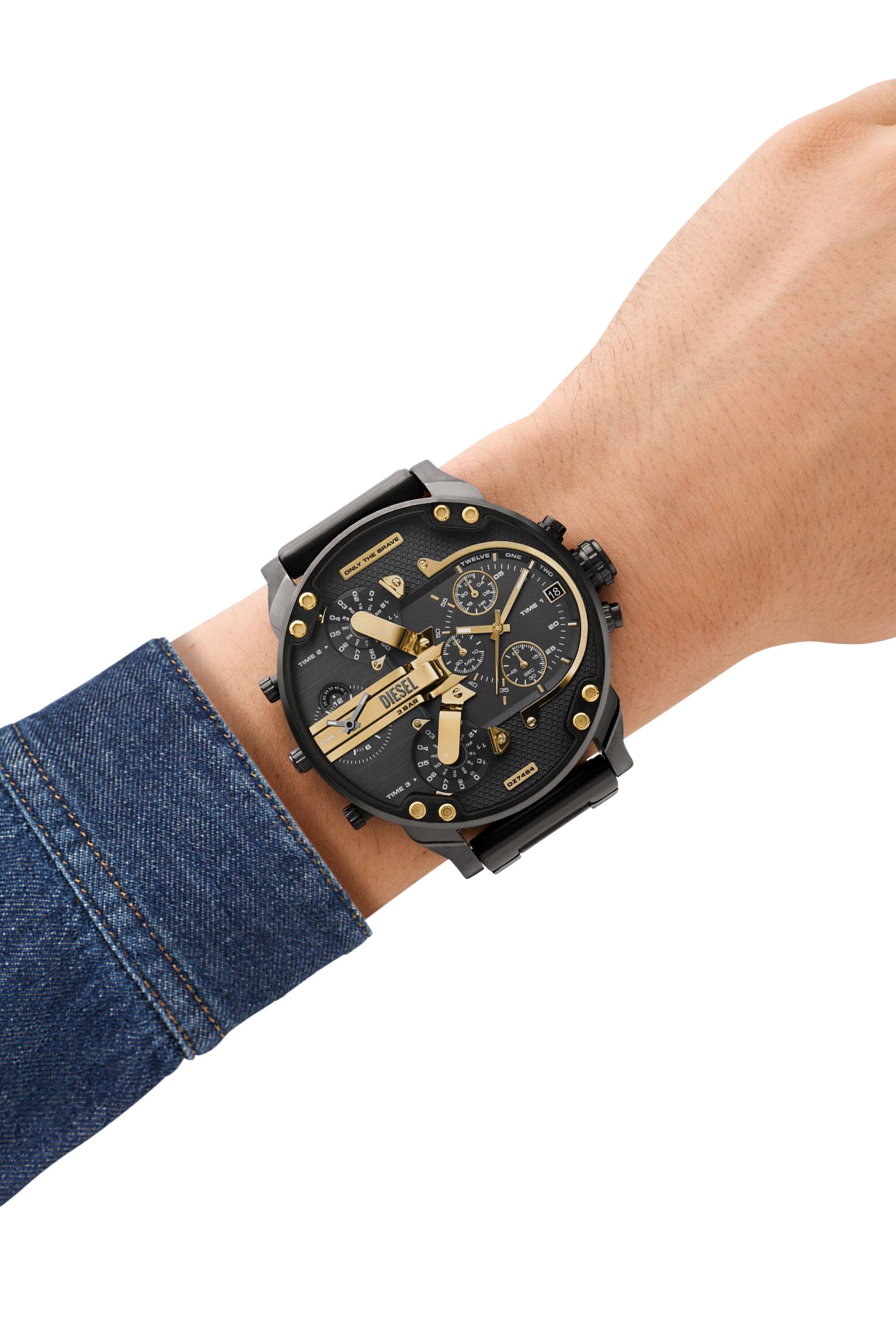 Diesel Mr. Daddy Mens Grey Stainless Steel Strap Watch-DZ7484