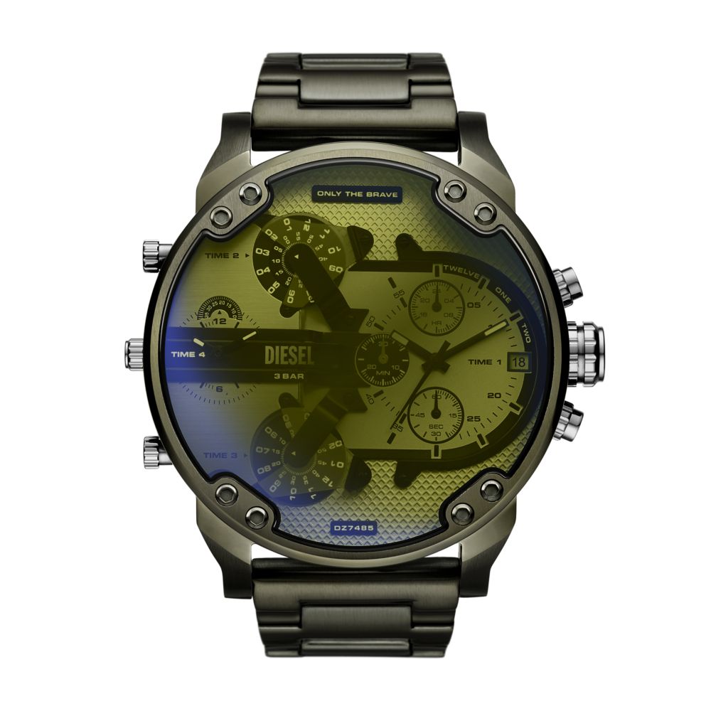 Diesel Mr. Daddy 2.0 Mens Green Stainless Steel Strap Watch-DZ7485