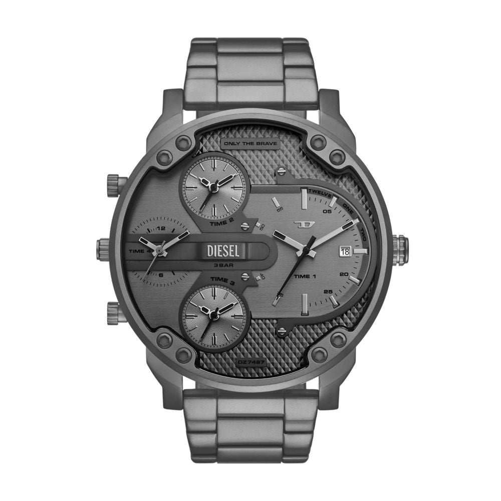 Diesel Mr. Daddy Slim Mens Grey Stainless Steel Strap Watch-DZ7487