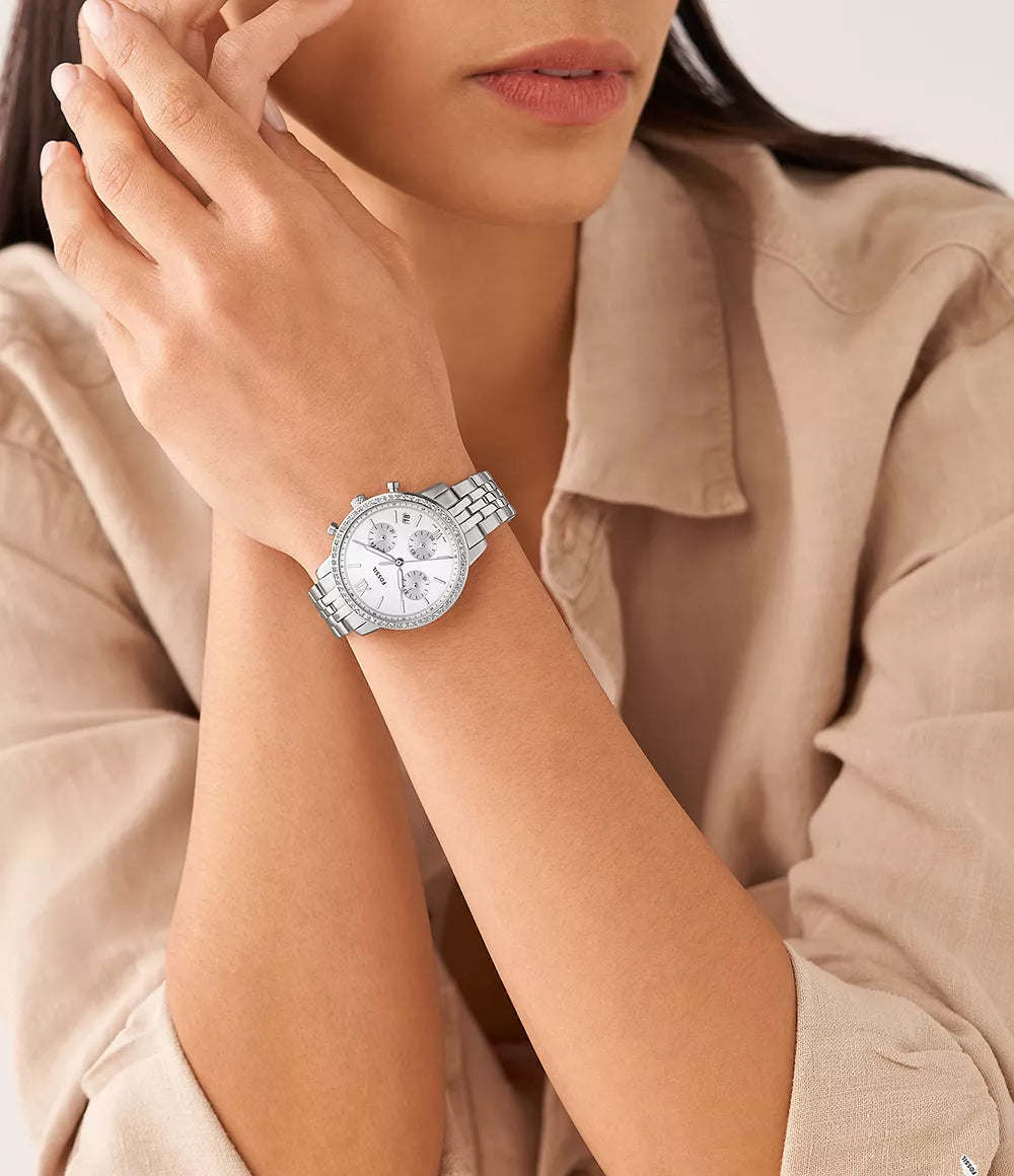 Fossil Women Neutra Chronograph Stainless Steel Watch - ES5217