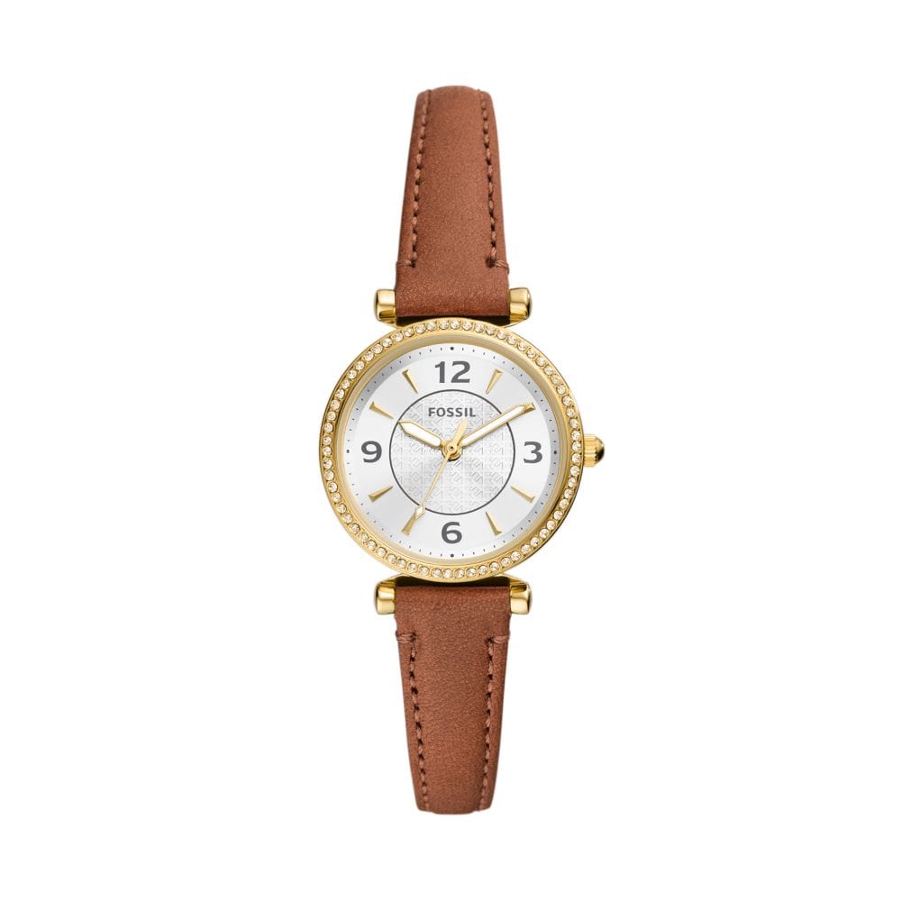 Fossil Women's Carlie Three-Hand, Gold-Tone Stainless Steel Watch - ES5297