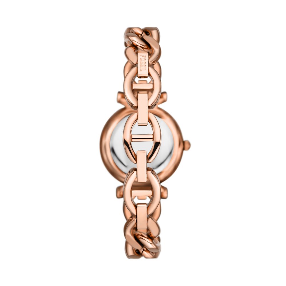 Fossil Carlie Womens Rose Gold Stainless Steel Strap Watch-ES5330