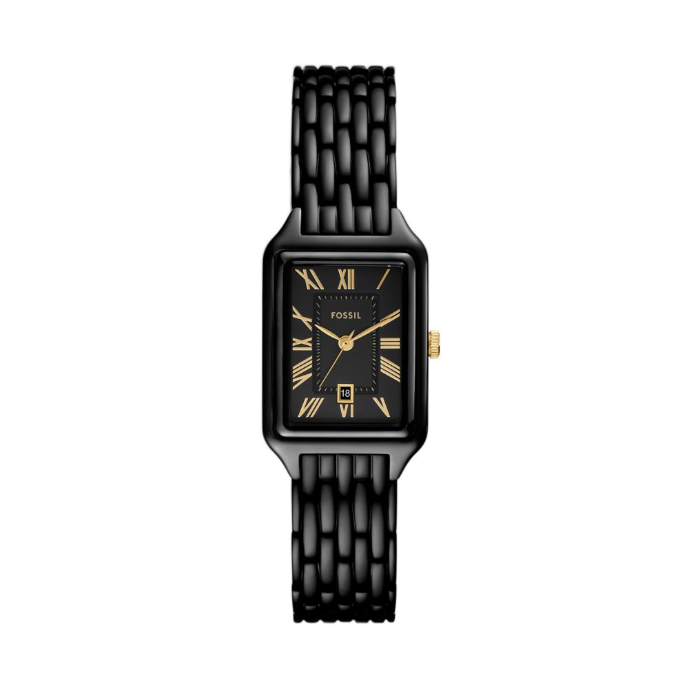 Fossil Raquel Womens Black Stainless Steel Strap Watch-ES5385