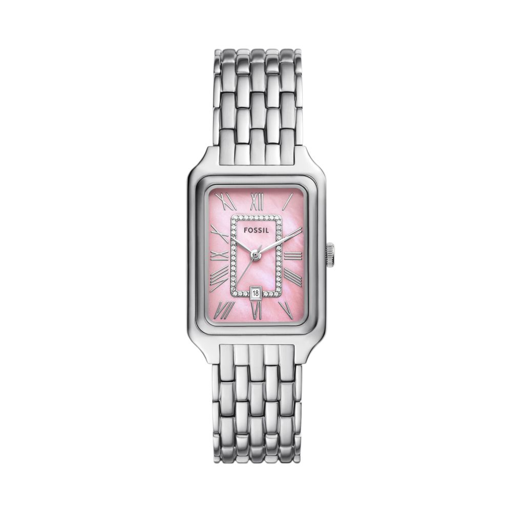 Fossil Raquel Womens Silver Stainless Steel Strap Watch-ES5401
